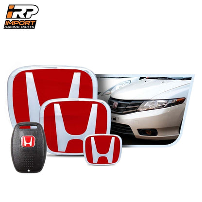Kit X4 Emblemas Exteriores - Volante y Llave Rojas City 08-13