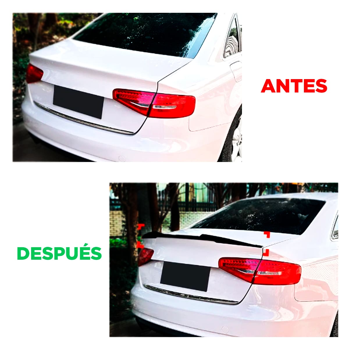 Alerón para Audi A4 B8 B8.5 2009-2019 V-style Negro Brillante