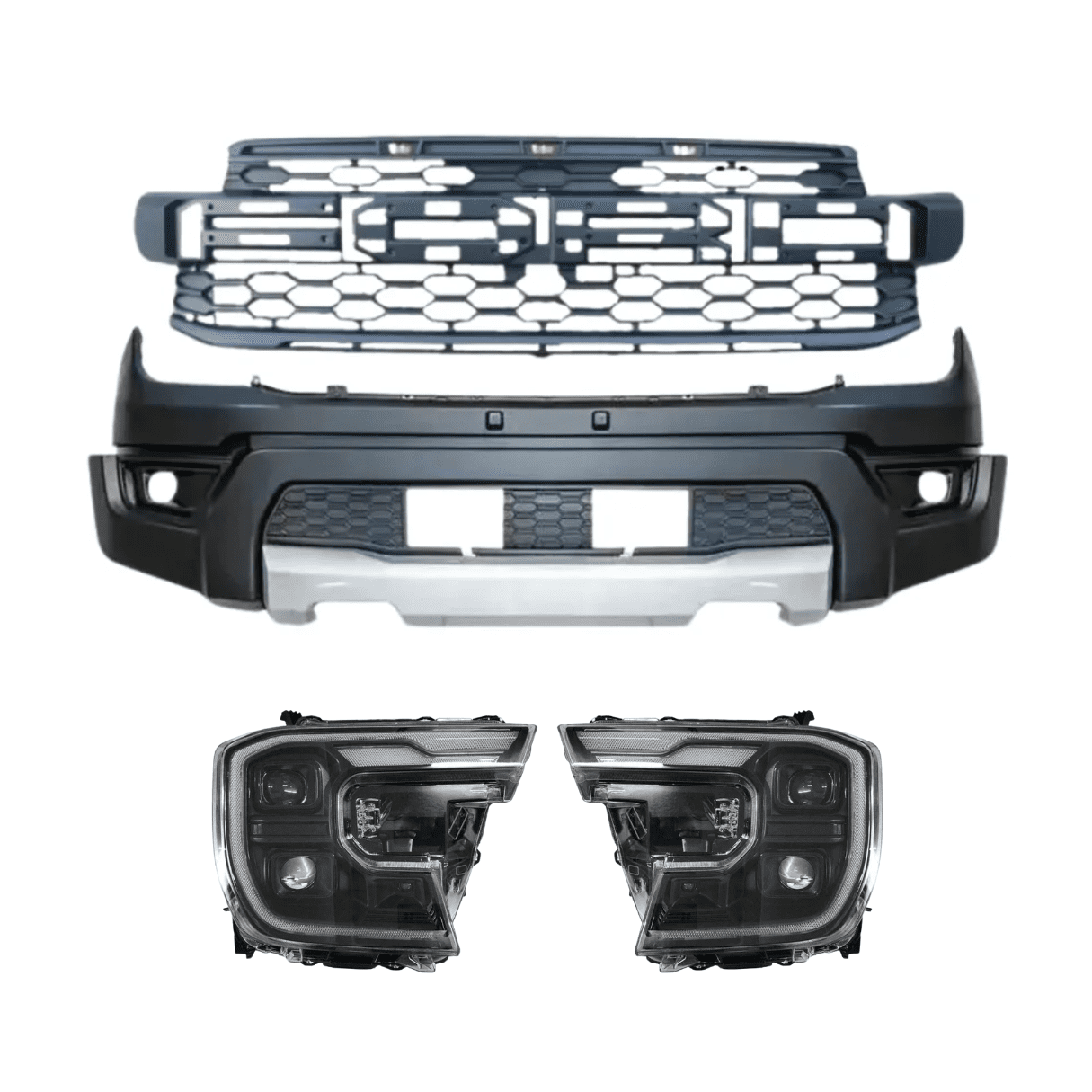 Bodykit Raptor para Ford Ranger T9 23-25 con Ópticas Led