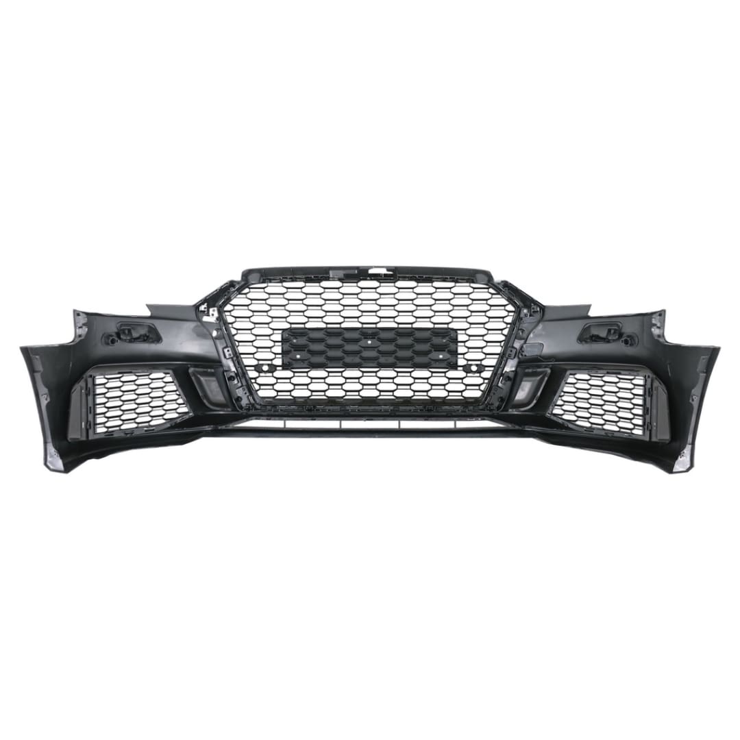 Paragolpe RS3 para Audi A3 8V 17-20 con Rejillas y Parrillas Negra Brillante