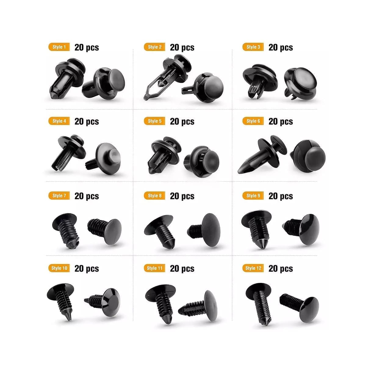 Clips Automotor Plásticos Varios 240 Piezas