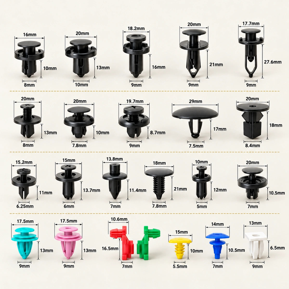 Clips Plásticos 680 Piezas + Herramientas. [IRP-CATALOG:CLIP003-GALLERY-1-C-eee1a74f869af00a.webp:eee1a74f869af00a]