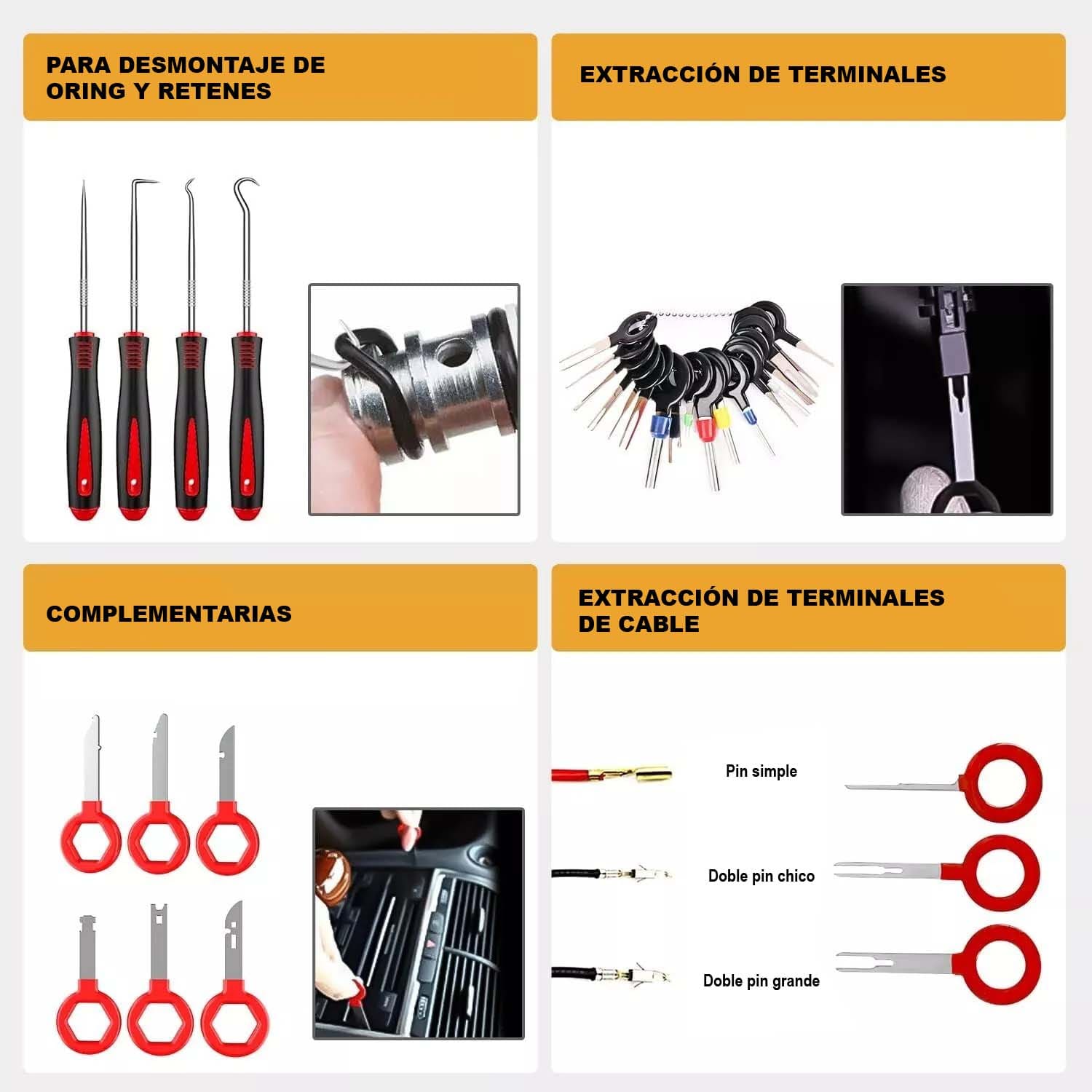 Kit De Clips Plásticos Sujeción 238 Piezas + Herramientas
