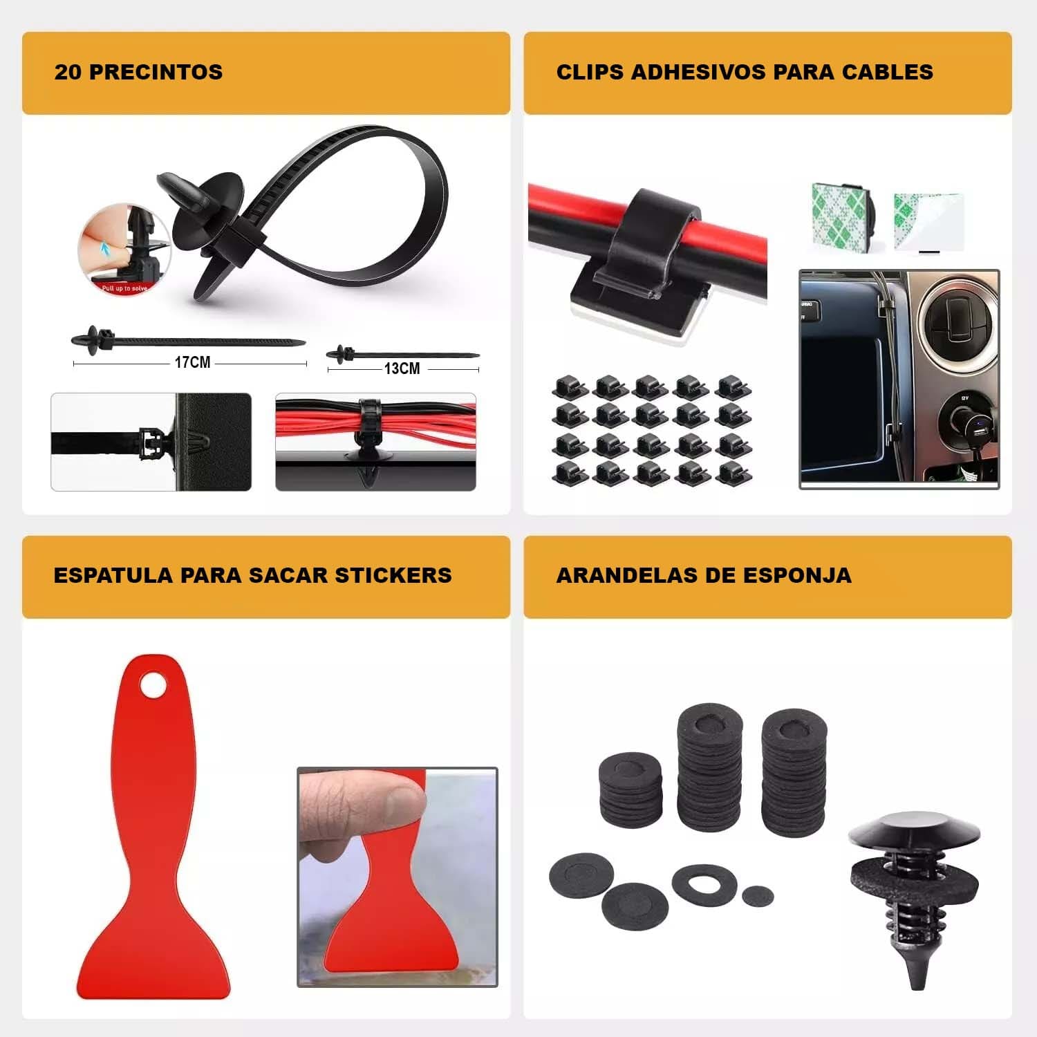 Kit De Clips Plásticos Sujeción 238 Piezas + Herramientas