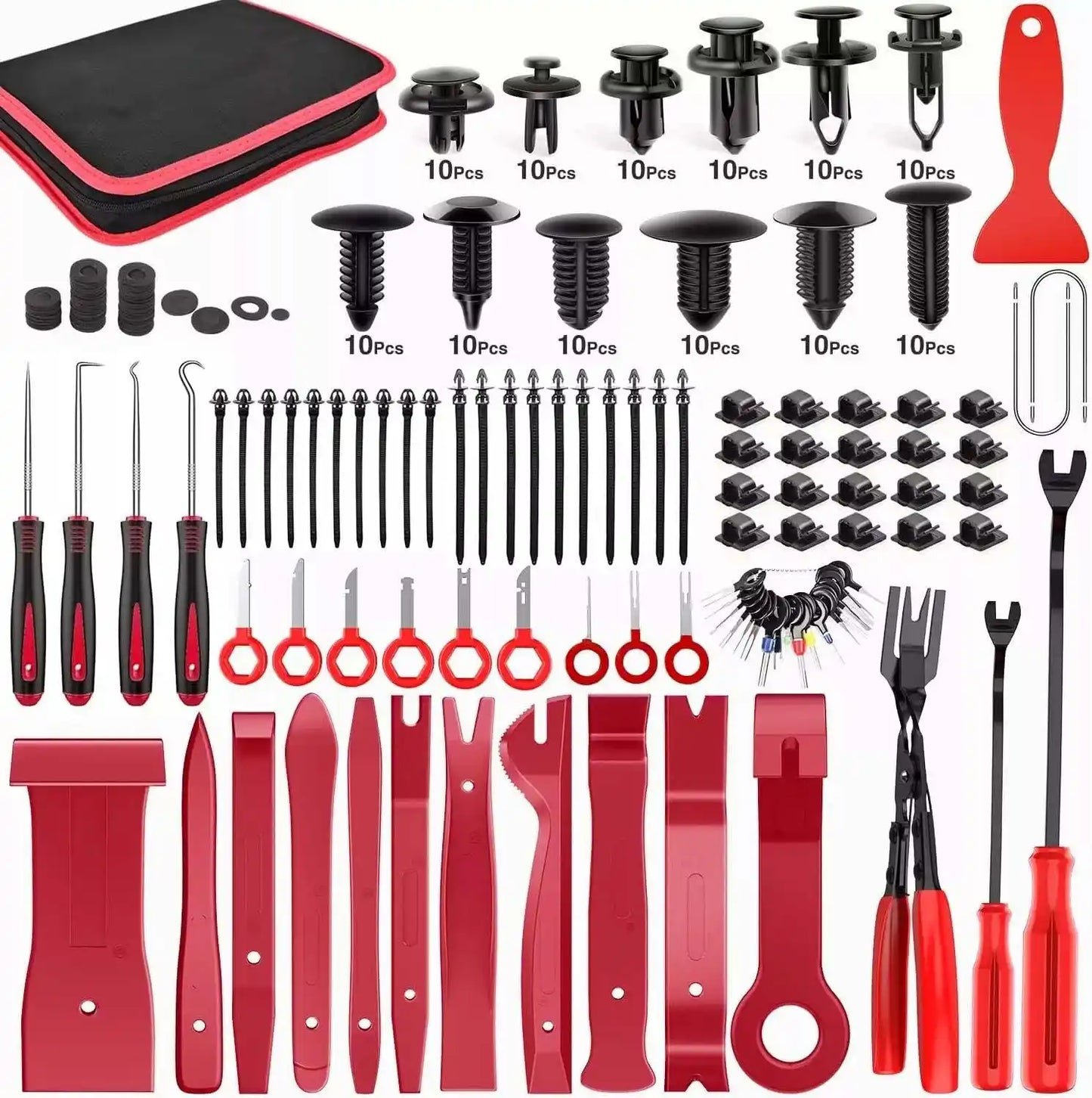 Kit De Clips Plásticos Sujeción 238 Piezas + Herramientas