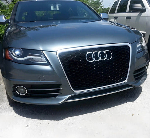 Parrilla Estilo Rs4 Para Audi A4 08-12 Con Borde Cromado