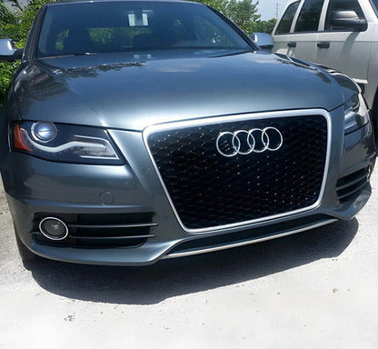 Parrilla Estilo Rs4 Para Audi A4 08-12 Con Borde Cromado