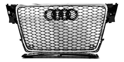 Parrilla Estilo Rs4 Para Audi A4 08-12 Con Borde Cromado