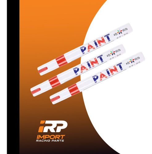 Marcadores Fibrones Rojos De Pintura Sintética Kit X3 Indeleble Oleo