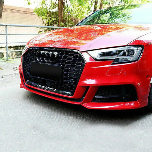 Parrilla Estilo Rs3 Para Audi A3 8v 17-20 Negra Quattro Negra