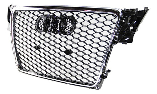 Parrilla Estilo Rs4 Para Audi A4 08-12 Con Borde Cromado