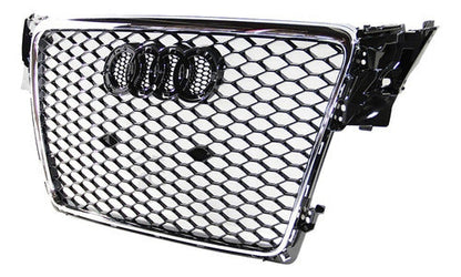 Parrilla Estilo Rs4 Para Audi A4 08-12 Con Borde Cromado