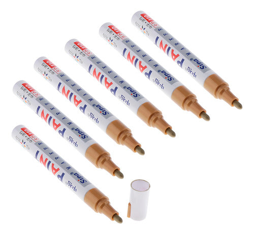 Marcadores Fibrones Pintura Sintetica X6 Indeleble oleo