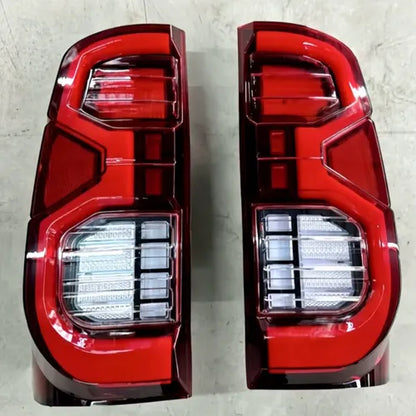 Faros Traseros Led Toyota Hilux 2008-2015  Rojas Linea Nueva Ambos Lados Rojo