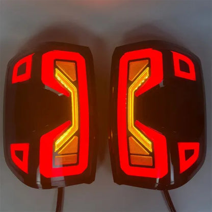 Faros Traseros Full Led Ford Ranger T9 2023 Giro Secuencial Ambos Lados Negro Y Rojo