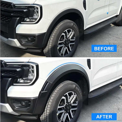 Kit Fenders + Molduras Raptor Para Ford Ranger Xl 23-25 Negro