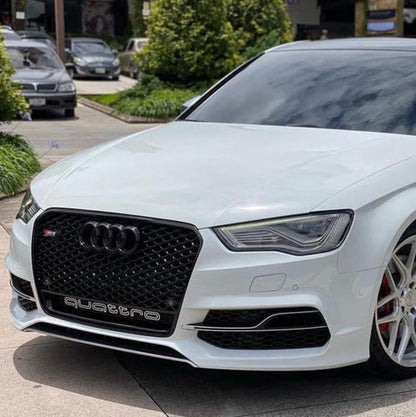 Parrilla Rs3 Para Audi A3 8v 14-16 Negra Y Quattro Debajo