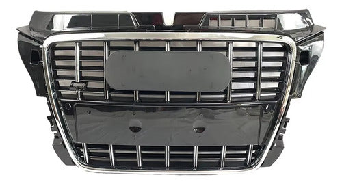 Parrilla Para Audi S3 8p 08-13 Con Borde Cromado Viras Negra