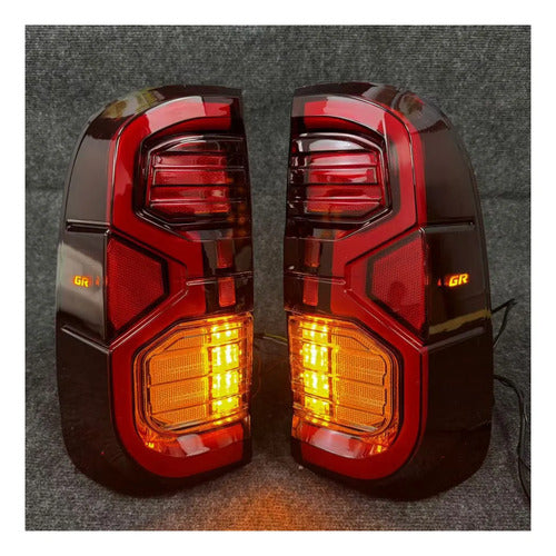 Faros Traseros Led Toyota Hilux 2008-2015  Rojas Linea Nueva Ambos Lados Rojo