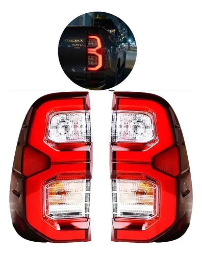 Faros Traseros Para Toyota Hilux 2016 A 2026 Led Gr Ambos Lados Rojo