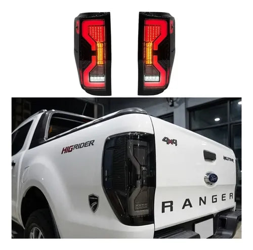 Faros Traseros Led Ford Ranger 2012-2022 T6 T7 T8 T9 Xlt Ambos Lados Negro