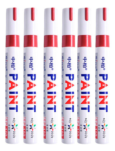 Marcadores Fibrones Pintura Sintetica X6 Indeleble oleo