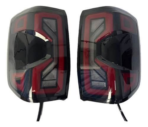 Faros Traseros Full Led Ford Ranger T9 2023 Giro Secuencial Ambos Lados Negro Y Rojo