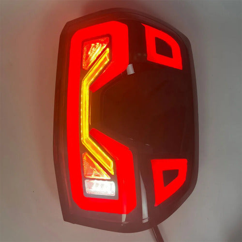 Faros Traseros Full Led Ford Ranger T9 2023 Giro Secuencial Ambos Lados Negro Y Rojo
