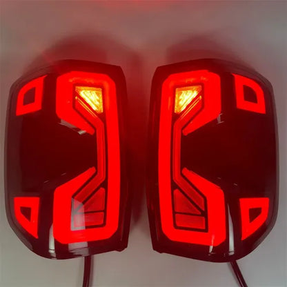 Faros Traseros Full Led Ford Ranger T9 2023 Giro Secuencial Ambos Lados Negro Y Rojo