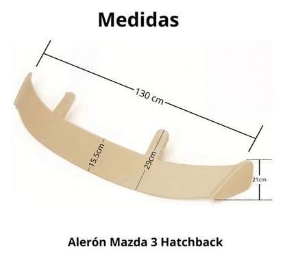 Alerón para Mazda 3 Hatchback 2003-2012 Estilo Rs Negro Brillante