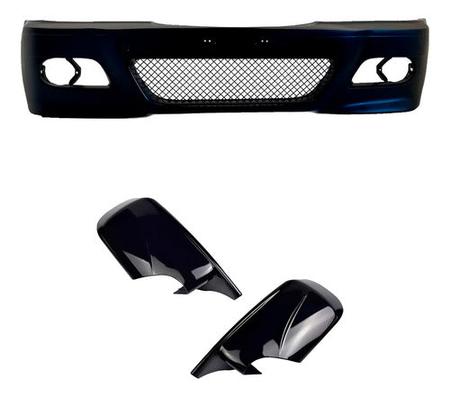 Kit Paragolpe + Carcasas Espejo Para Bmw E46 M3 Negro
