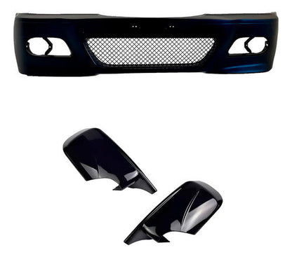 Kit Paragolpe + Carcasas Espejo Para Bmw E46 M3 Negro