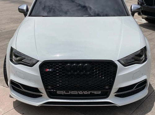 Parrilla Rs3 Para Audi A3 8v 14-16 Negra Y Quattro Debajo