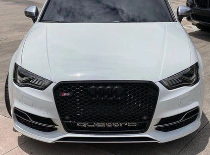Parrilla Rs3 Para Audi A3 8v 14-16 Negra Y Quattro Debajo