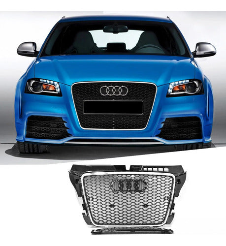 Parrilla Estilo Rs3 Para Audi A3 8p 08-13 Borde Cromado