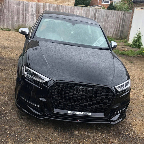 Parrilla Estilo Rs3 Para Audi A3 8v 17-20 Negra Quattro Negra