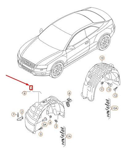 Guardaplast Delantero Izquierdo Para Audi A4 2008-2015 8k0821133