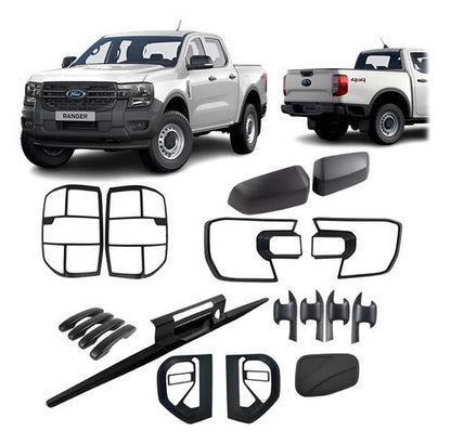 Kit Fenders + Molduras Raptor Para Ford Ranger Xl 23-25 Negro