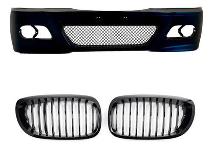 Kit Paragolpe + Parrillas Para Bmw E46 M3 Lci 02-05 Negro