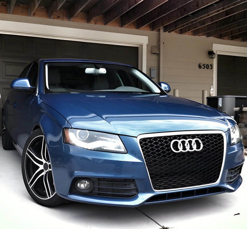 Parrilla Estilo Rs4 Para Audi A4 08-12 Con Borde Cromado