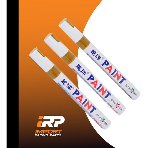 Marcadores Fibrones Dorados De Pintura Sintética Kit X3  Indeleble Oleo