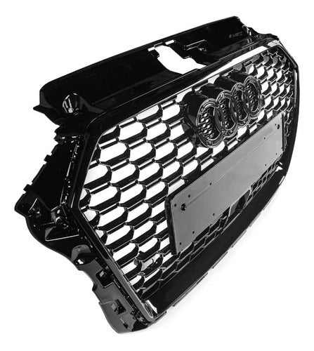 Parrilla Estilo Rs3 Para Audi A3 8v 17-20 Negra Quattro Negra