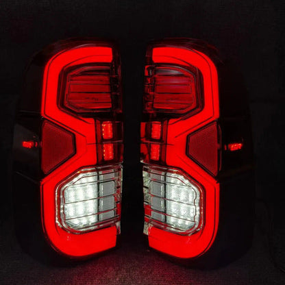 Faros Traseros Led Toyota Hilux 2008-2015  Rojas Linea Nueva Ambos Lados Rojo