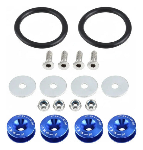 Sujetador Paragolpes Universal Auto Azul JDM