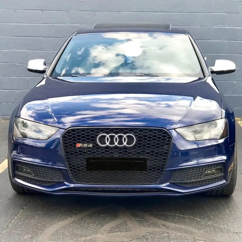 Parrilla estilo RS4 para Audi A4/S4 13-16 Negra con borde negro.