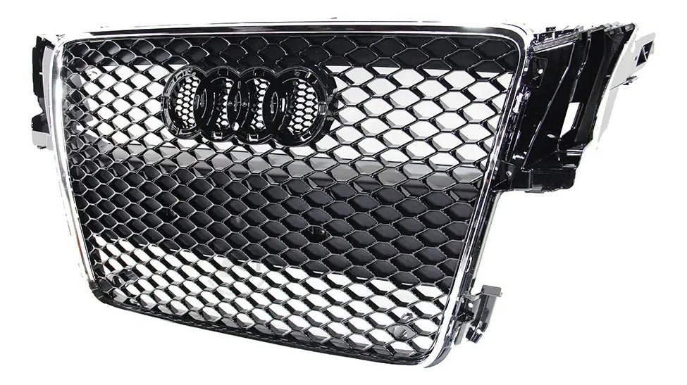 Parrilla estilo RS5 para Audi A5 08-11 con Borde Cromado.