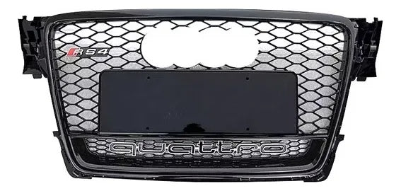 Parrilla Rs4 Audi A4 B8 08-12 Borde Negro Con Quattro Debajo