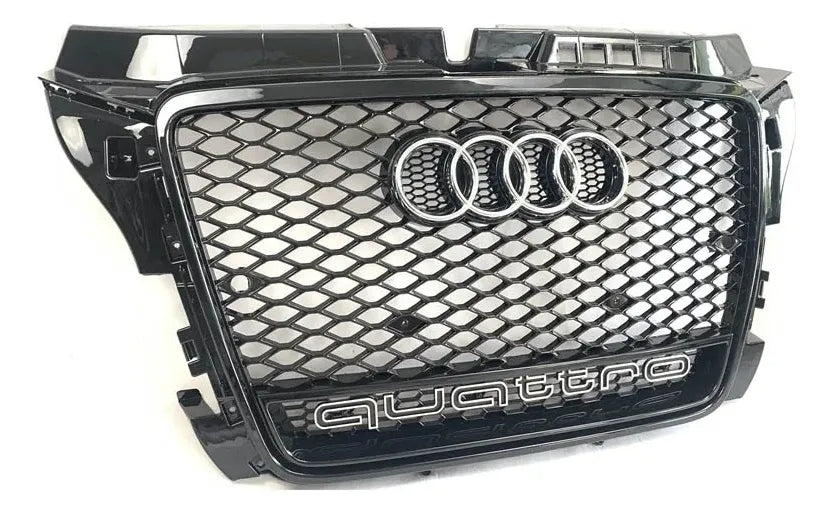 Parrilla Rs3 Audi A3 8p 08-13 Borde Negro Con Quattro Debajo Negro