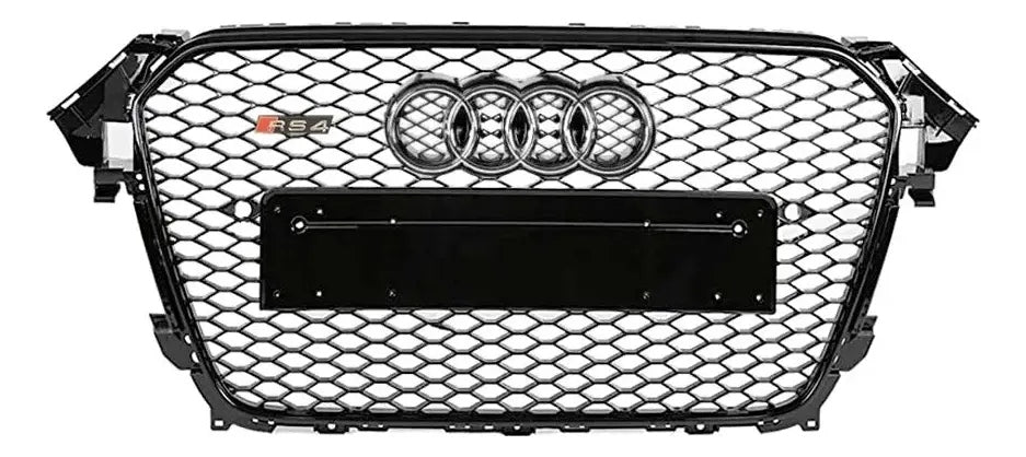 Parrilla estilo RS4 para Audi A4/S4 13-16 Negra con borde negro.