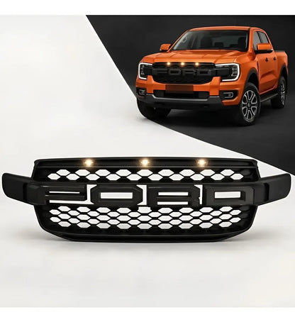 Parrilla Tipo Raptor para Ford Ranger T9 XLT 23-25 Con Led